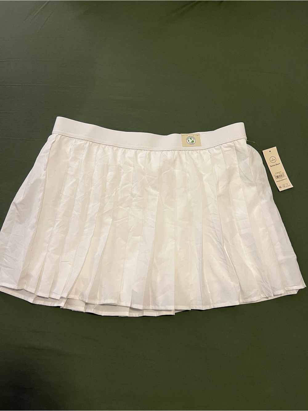 White Pleated Tennis Skirt Size L 12-14